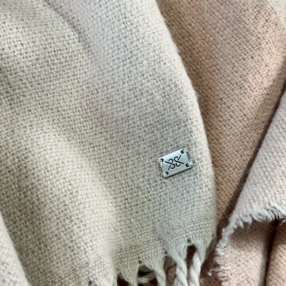 Soia & Kyo cozy acrylic wrap scarfigan fringe colorblock layering OS - Picture 3 of 10